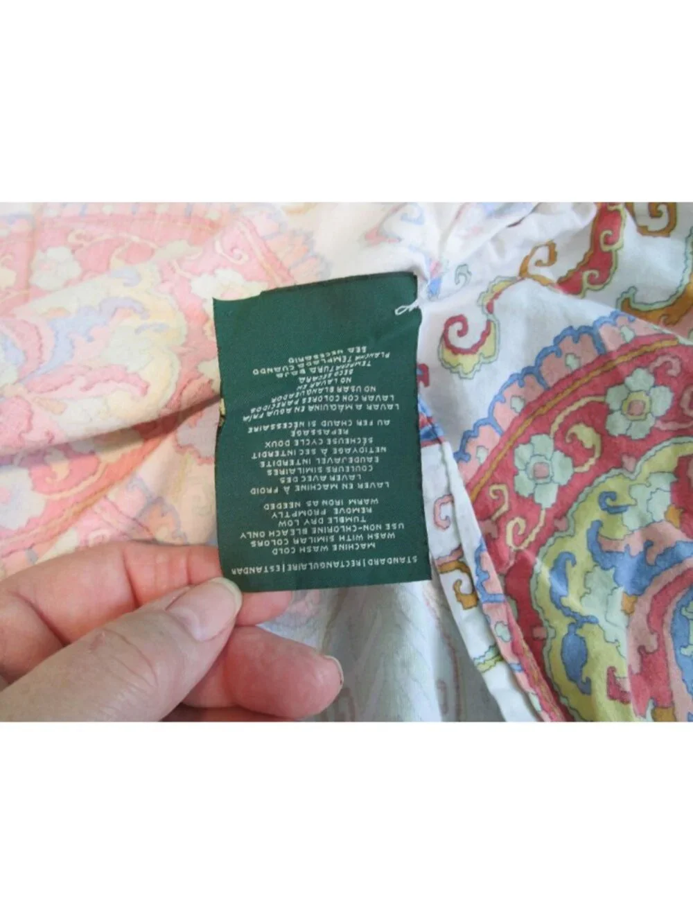 Vintage Lauren Ralph Lauren Cotton Paisley Floral Standard Pillow Sham Multicolo